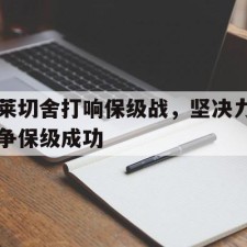 aiyouxi game-莱切舍打响保级战，坚决力争保级成功()