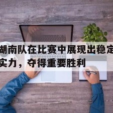 爱游戏sports-湖南队在比赛中展现出稳定实力，夺得重要胜利()